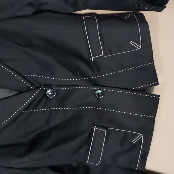 Worthington Black Jacket w White Stitching and Front Pockets 16 - Picture 5 of 7